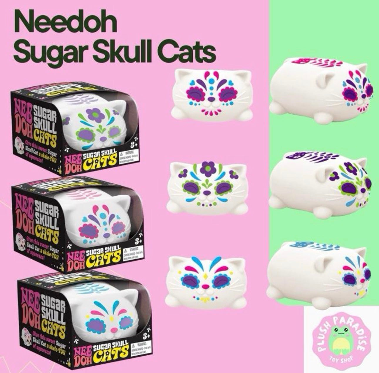 needoh-sugar-skull-cats-fidget-toy